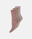 Bambusviskose, Knöchelsocken "Feinstrick", 3er-Pack, Sand Rosa -Decoy