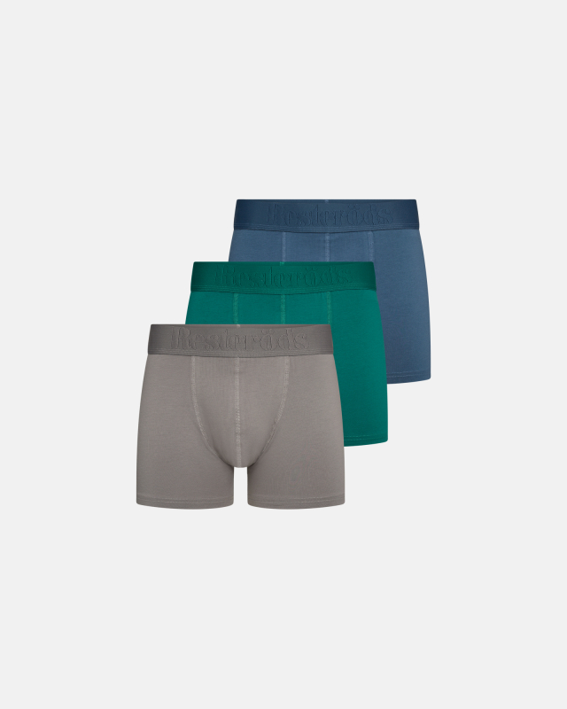 Bambusviskose, Boxershorts "gunnar", 3er-Pack, Grau Grün Blau -Resteröds
