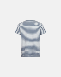 T-Shirt Rundhalsausschnitt, Bambusviskose, Blau gestreift