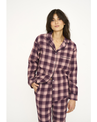 100% Bio-Baumwolle, Pyjama-Hemd, Rotkariert -JBS of Denmark Women