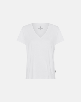 Bambusviskose, T-Shirt v-neck, Weiss -JBS of Denmark Women