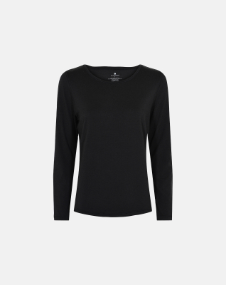 Bambusviskose, Langärmelig T-Shirt, Schwarz -JBS of Denmark Women