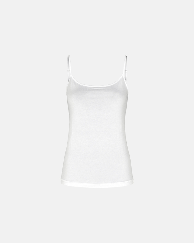 Bambusviskose, Top schmaler Träger, Weiß -JBS of Denmark Women