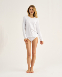 Bambusviskose, Langärmelig T-Shirt, Weiß -JBS of Denmark Women