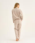 100% Bio-Baumwolle, Pyjamahemd, Braun