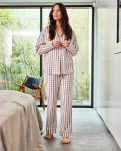 100% Bio-Baumwolle, Pyjamahemd, Braun