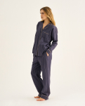 100% Bio-Baumwolle, Pyjamahose, Blau -JBS of Denmark Women