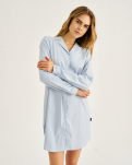 Bambusviskose, Nachthemd mit Knöpfen, Blau -JBS of Denmark Women