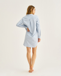 Bambusviskose, Nachthemd mit Knöpfen, Blau -JBS of Denmark Women