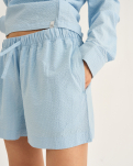 Bambus, "Seersucker" Schlafshorts, Blau