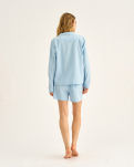 Bambus, "Seersucker" Schlafshorts, Blau