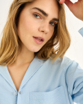 Bambus, "Seersucker" Nachthemd, Blau -JBS of Denmark Women