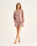 Bambus, "Seersucker" Nachthemd, Rose -JBS of Denmark Women