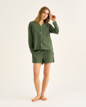 Bambus, "Seersucker" Nachthemd, Grün -JBS of Denmark Women