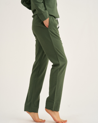 Bambus, "Seersucker" Schlafhosen, Grün -JBS of Denmark Women