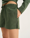 Bambus, "Seersucker" Schlafshorts, Grün