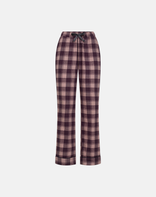 100% Bio-Baumwolle, Flanell-Nachtwäschehose, Rotkariert