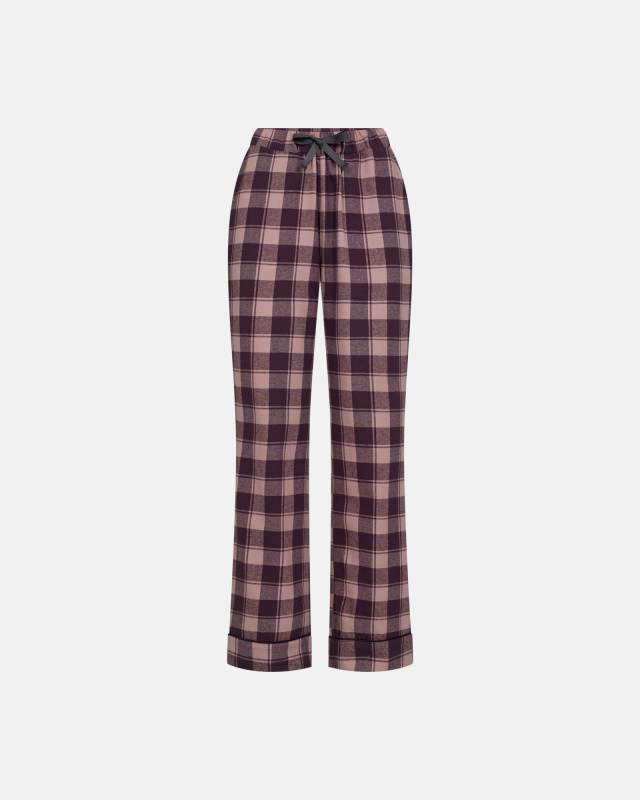 100% Bio-Baumwolle, Flanell-Nachtwäschehose, Rotkariert
