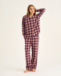 100% Bio-Baumwolle, Flanell-Nachtwäschehose, Rotkariert -JBS of Denmark Women