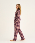 100% Bio-Baumwolle, Flanell-Nachtwäschehose, Rotkariert -JBS of Denmark Women