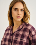 100% Bio-Baumwolle, Pyjama-Hemd, Rotkariert