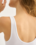 Bambusviskose, BH Top breiter Träger, Weiß -JBS of Denmark Women