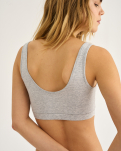 Bambusviskose, BH Top breiter Träger, Grau -JBS of Denmark Women