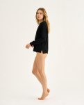 Bambus, Sweatshirt, Schwarz