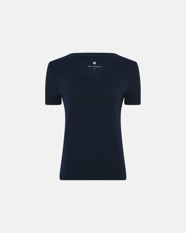 Bambus, T-Shirt v-neck "slim-fit", Marine