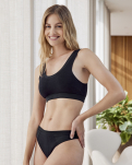 Bio-Bambusviskose, String, Schwarz