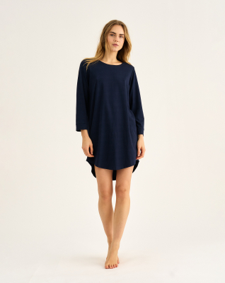 Bambusviskose, Big Shirt mit Ärmeln, Navy -JBS of Denmark Women