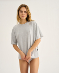 Bambusviskose, Oversize-T-Shirt, Hellgrau Melange -JBS of Denmark Women