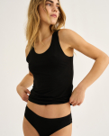 Bio-Baumwolle, Top breite Träger, Schwarz -JBS of Denmark Women