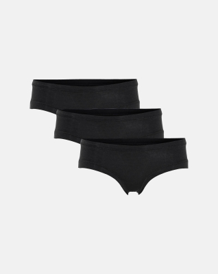 Bambusviskose, String, 3-Pack, Schwarz