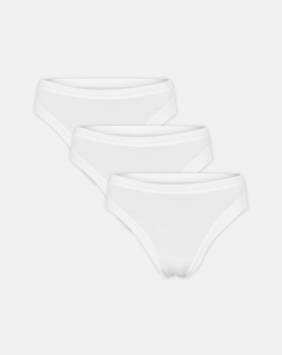 Bambusviskose, Tai, 3-Pack, Weiß