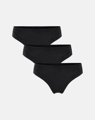 Bambusviskose, Tai, 3-Pack, Schwarz