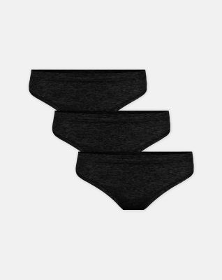Bambusviskose, String, 3-Pack, Schwarz