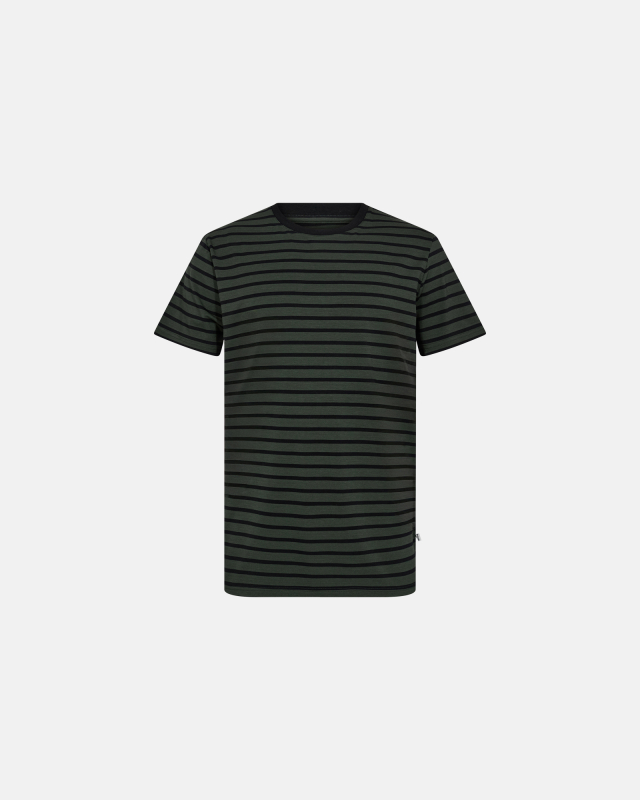 T-Shirt Rundhalsausschnitt | Bambusviskose | Grün/Schwarz -Resteröds