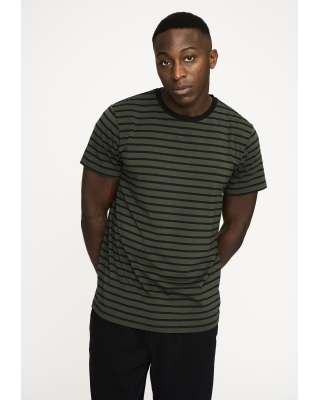T-Shirt Rundhalsausschnitt | Bambusviskose | Grün/Schwarz -Resteröds