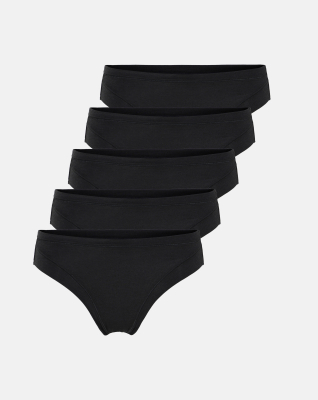 5-pack Bio-Baumwolle, Tai Slip, Schwarz -JBS of Denmark Women