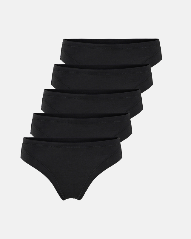 5-pack Bio-Baumwolle, Tai Slip, Schwarz -JBS of Denmark Women