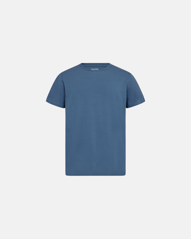 T-Shirt Rundhalsausschnitt, Bambusviskose, Blau
