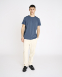 T-Shirt Rundhalsausschnitt, Bambusviskose, Blau