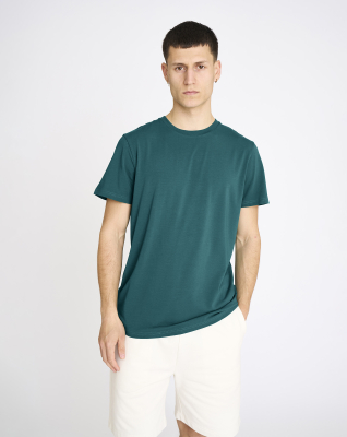 T-Shirt Rundhalsausschnitt | Bambusviskose | Grün -Resteröds