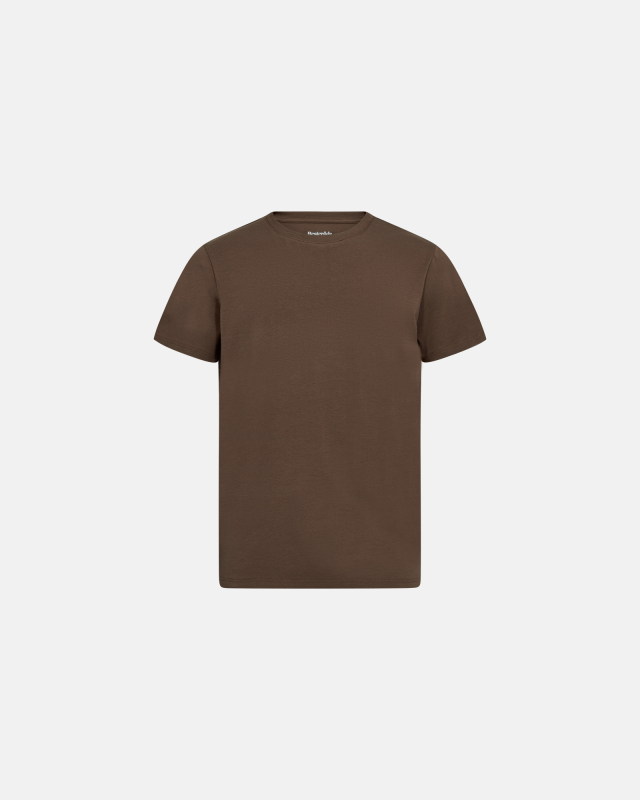 T-Shirt Rundhalsausschnitt | Bambusviskose | Braun -Resteröds