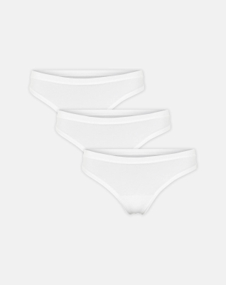 Bambusviskose, String, 3-Pack, Weiß
