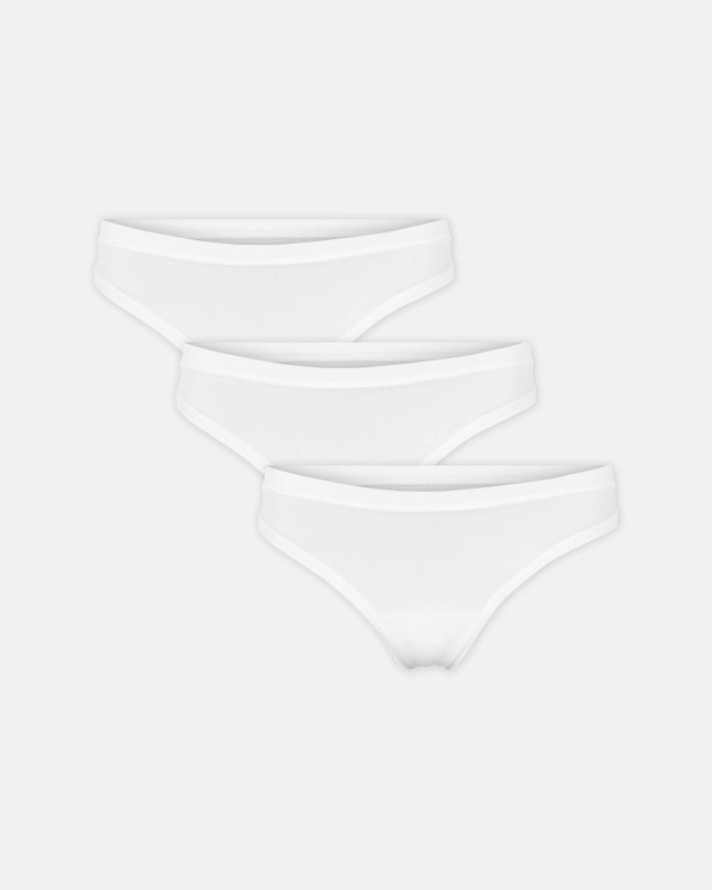 Bambus, String Tanga, 3-Pack, Weiß -JBS of Denmark Women