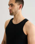 Bambus, Unterhemd Top, 2-pack, Schwarz