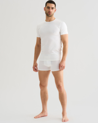 Bio-Baumwolle, Unterhemd mit Rundhalsausschnitt, 2-pack, Weiß -JBS