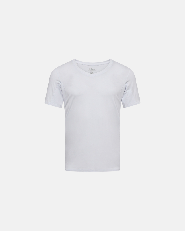 T-Shirt mit V-Ausschnitt "Sweatproof | Bambusviskose | Weiss -JBS
